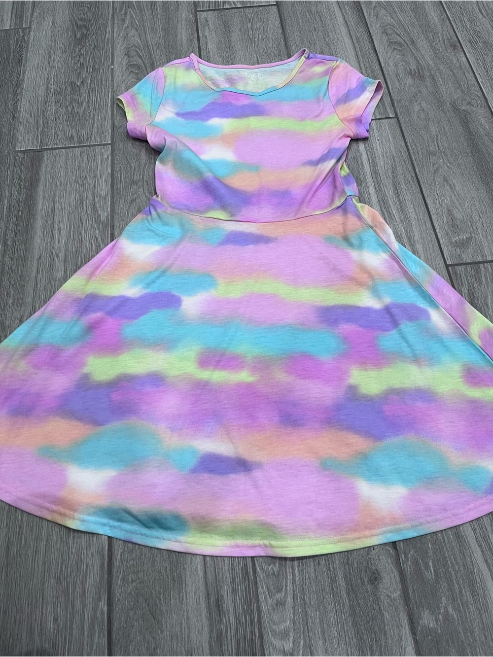 Girls' Pastel Tie-Dye Short Sleeve Dress